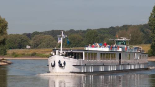 Fluvius Barge used on our Amsterdam to Bruges bike and boat holidays