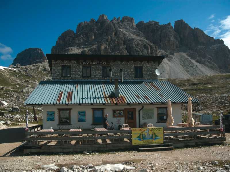 Rifugio beneath Tre Cime in the Dolomites, Italy | Kate Baker