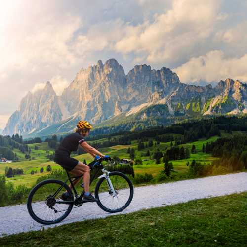 Ride with amazing views of the Dolomites
