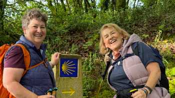 Walkers on the trail to Santiago de Compostela with Dr Stephanie Dale