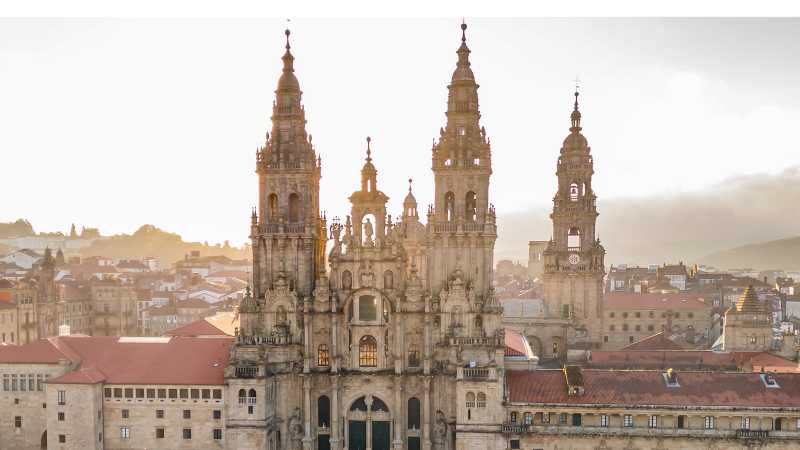 Sunrise at Cathedral of Santiago de Compostela in Galicia - Walk & Write the Camino with Dr Stephanie Dale, Spain