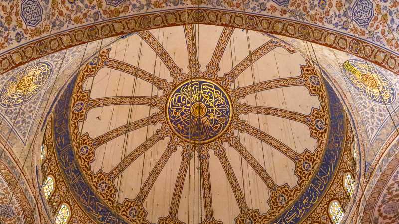 Inside the breathtaking Blue Mosque columns, Istanbul - Best of Turkey, Türkiye/Turkey