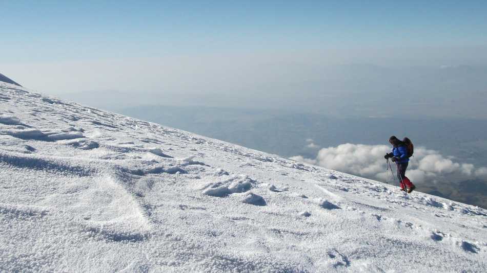 Ascending the snow-covered slopes of Mount Ararat