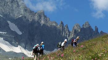Wildflowers, hikers and beautiful mountain scenery on the Kackar Mountains Trek
