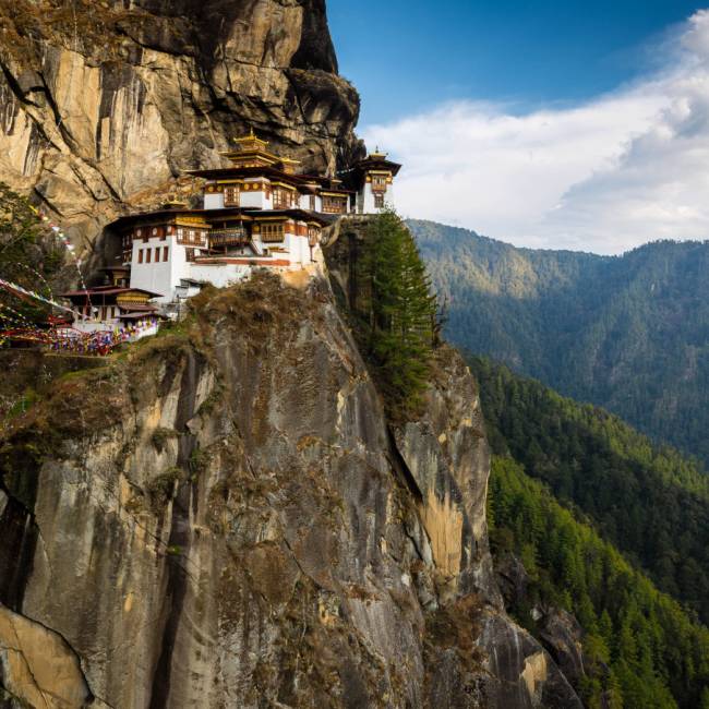 The sacred Taktsang Monastery in Bhutan is also referred to as the Tiger's Nest monastery. | Richard I'Anson