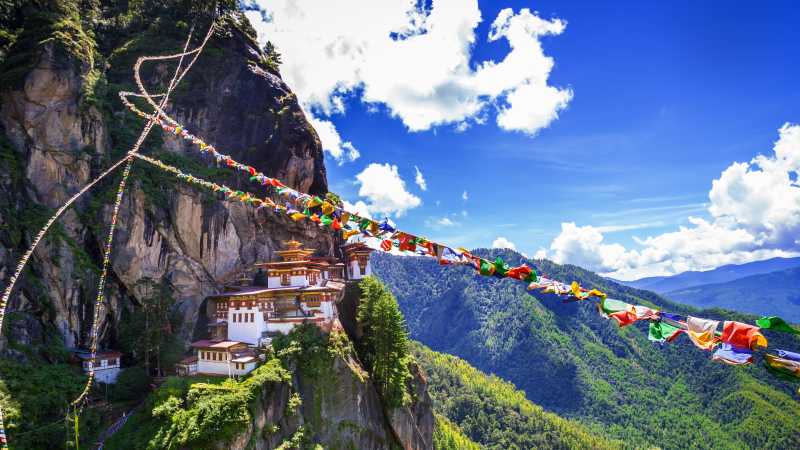 The impressive Takstsang Monastery near Paro