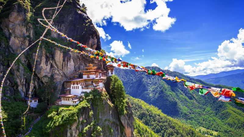The impressive Takstsang Monastery near Paro