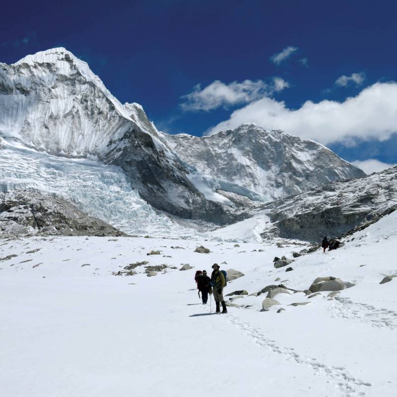 Trekking through snow on the way towards Ghunsa | Ray Mustey