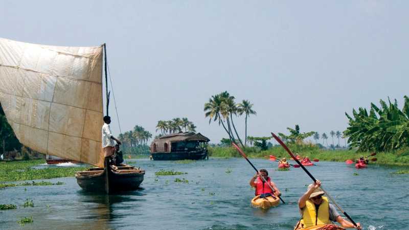 Kayaking in Kerala, India