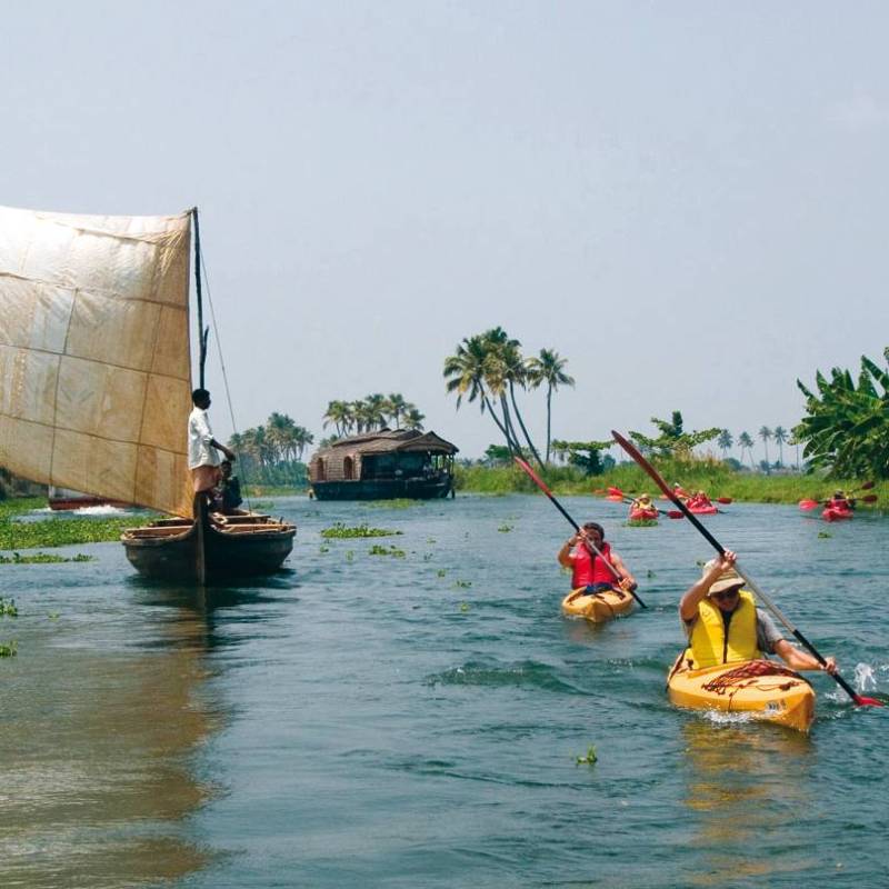 Kayaking in Kerala, India