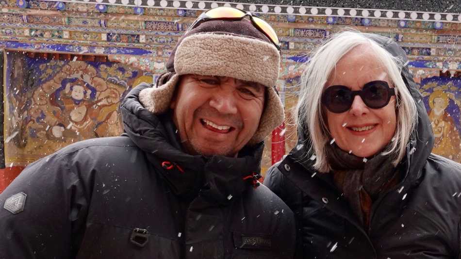 Nawang & Margie in wintery Ladakh | Margie Thomas