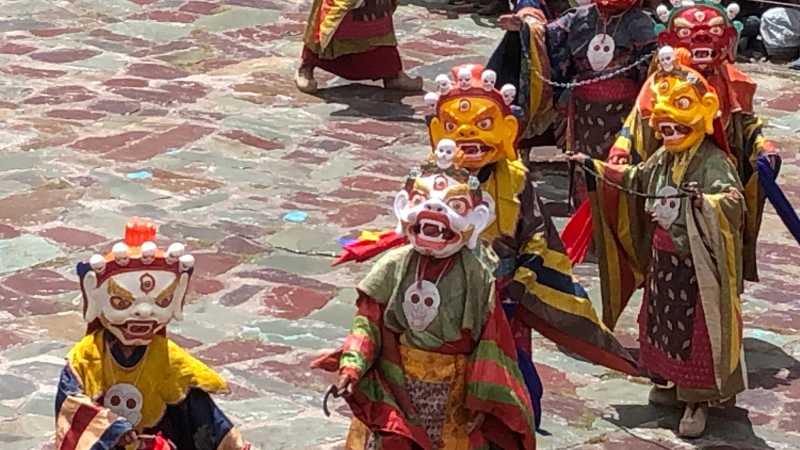 Colourful costumes at the Hemis Festival - Hidden Valleys of Ladakh, India