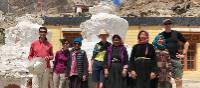 Trekkers pose with locals from Skiu village in Ladakh | Brad Atwal