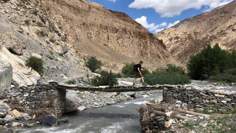 Crossing a bridge in the Markha Valley, Ladakh | Brad Atwal