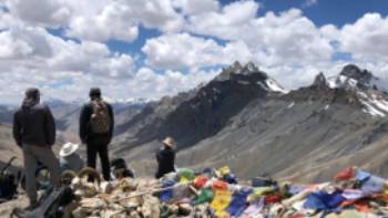 Admiring the view from the Zalung La pass in Ladakh