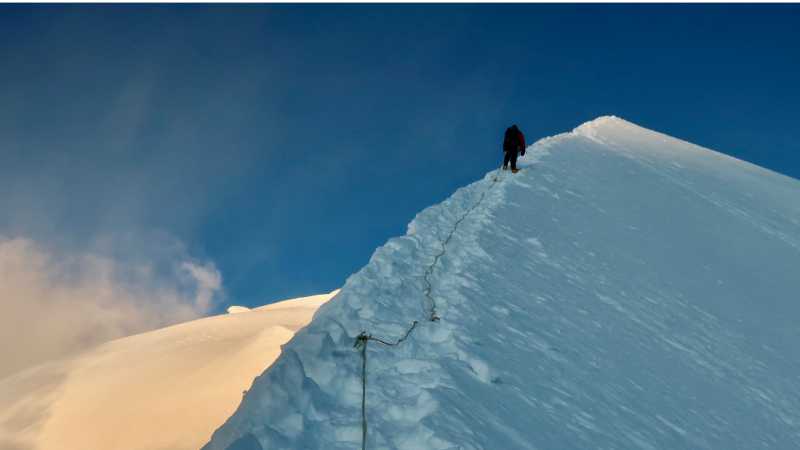 Making our way to the summit on Kun (7077m), Indian Himalaya | Lydia Bradey