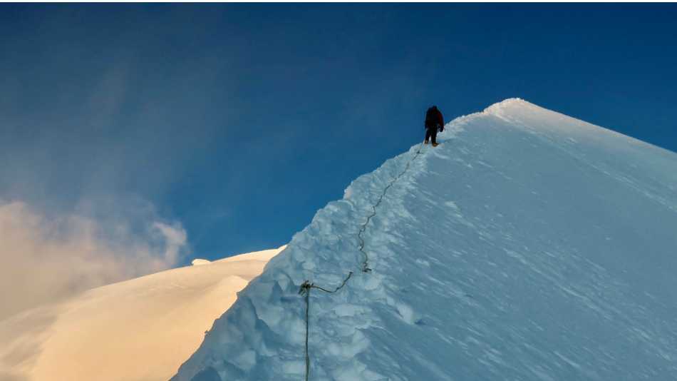 Making our way to the summit on Kun (7077m), Indian Himalaya | Lydia Bradey