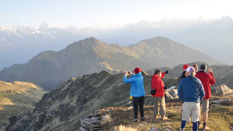 Trekkers in the Nanda Devi region of the Indian Himalaya - Nanda Devi Alpine Trek, India