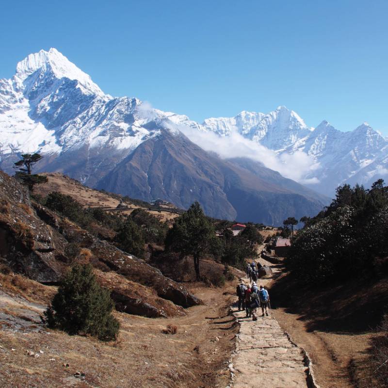 Trekking above Namche Bazaar in the Everest region | Jake Hutchins