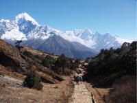 Trekking above Namche Bazaar in Everest region -  Photo: Jake Hutchins