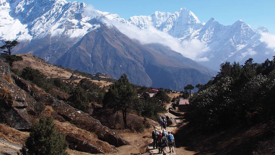 Trekking above Namche Bazaar in the Everest region | Jake Hutchins