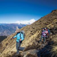 Trekkers enjoy fantastic weather while walking from Kopra Rodge to Swantha | Mark Tipple