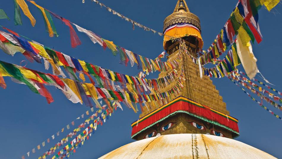 Boudhanath stupa in Kathmandu is one of the largest spherical stupas in Nepal. | Peter Walton