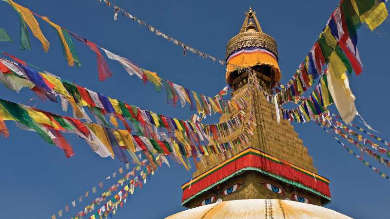 Boudhanath stupa in Kathmandu is one of the largest spherical stupas in Nepal. | Peter Walton