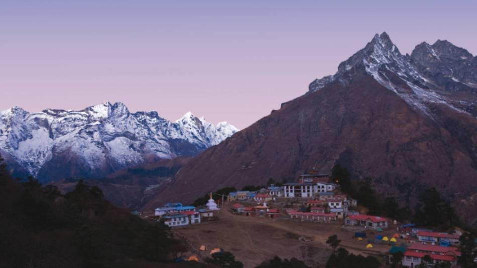 The monastery at Thyangboche, surrounded by impressive mountain vistas | Peter Walton