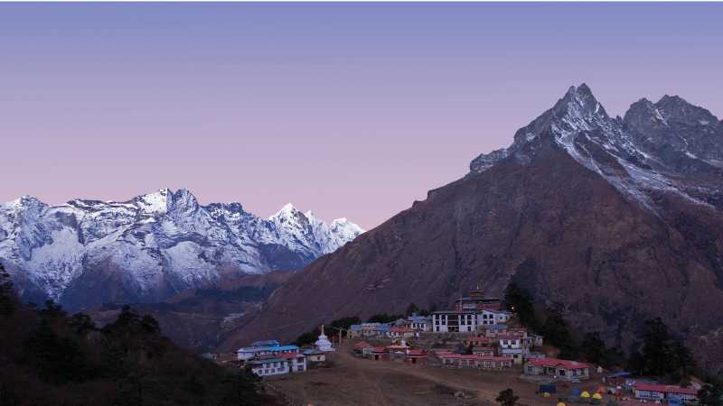 The monastery at Thyangboche, surrounded by impressive mountain vistas | Peter Walton