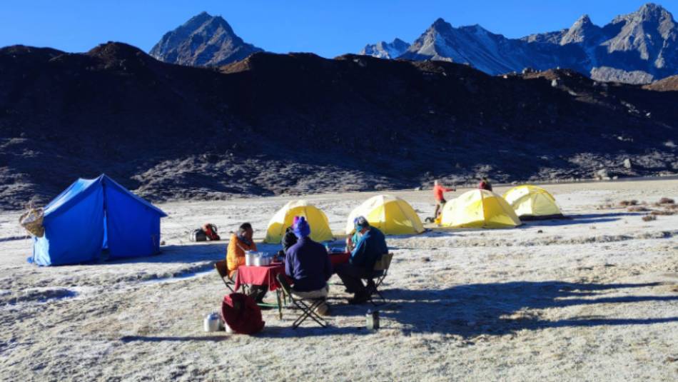 Campsite on Kangchenjunga Base Camp trek | Bir Singh Gurung