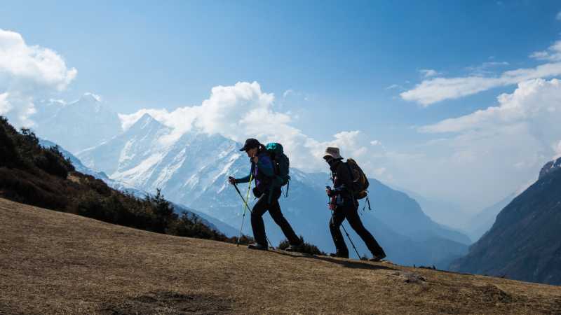 A steady incline on the trail above Namche Bazaar - Sir Edmund Hillary Foundation Celebration Trek - 11 days, Nepal