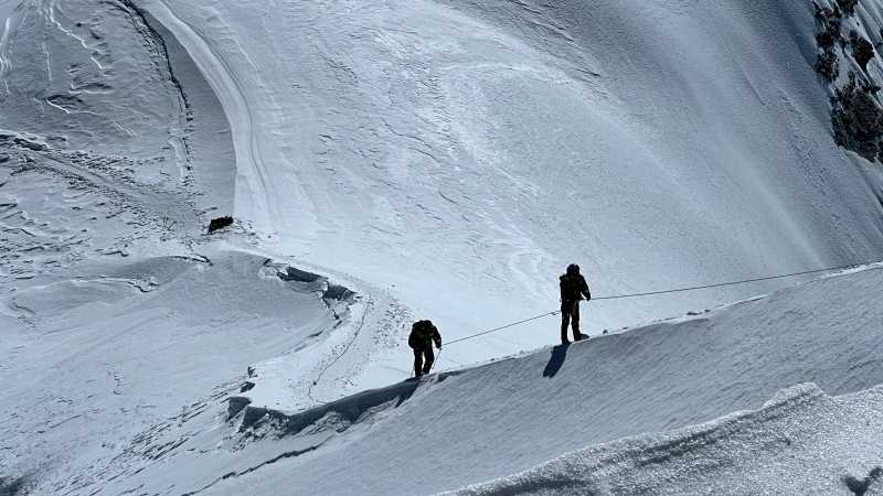 On the way to the summit on Mera Peak