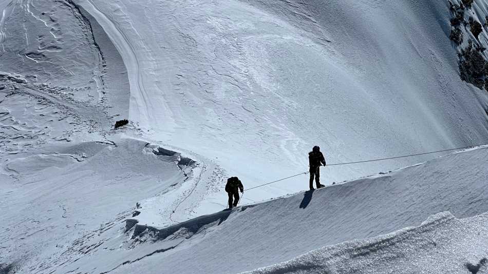 On the way to the summit on Mera Peak