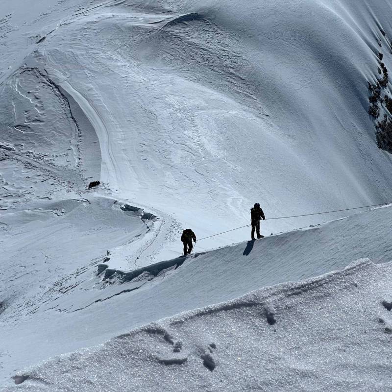 On the way to the summit on Mera Peak