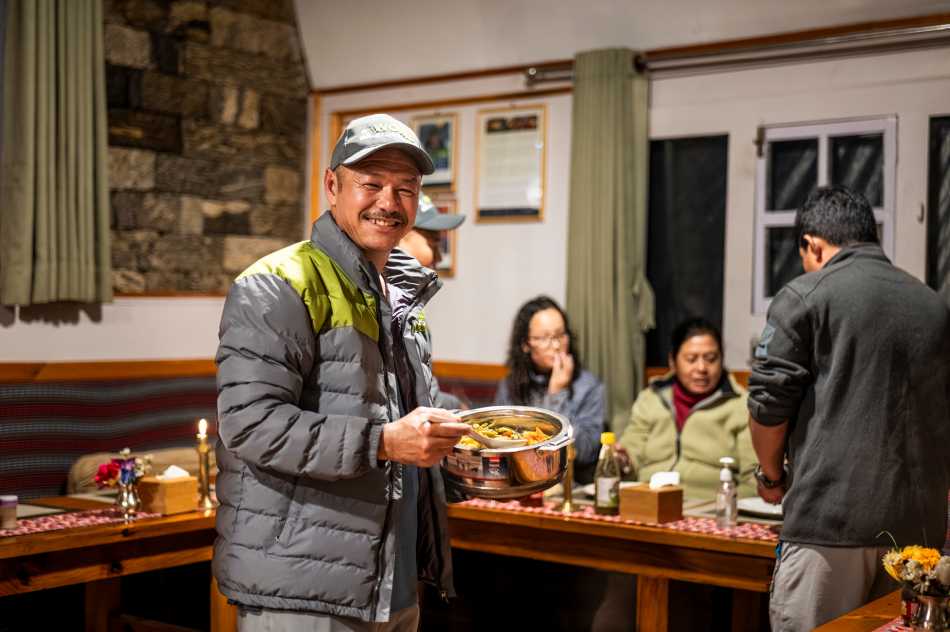 Food served while trekking in Nepal