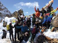 Happy group of trekkers atop of the Renjo La, Nepal |  <i>Scott Cardwell</i>