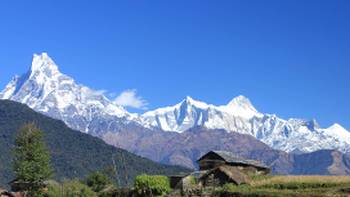 Machapuchare, the famous 'fishtail mountain' in Nepal's Annapurna region
