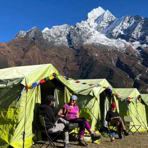 Comfortable campsites in the Everest region