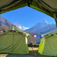 Comfortable campsites in the Everest region |  <i>Sue Badyari</i>