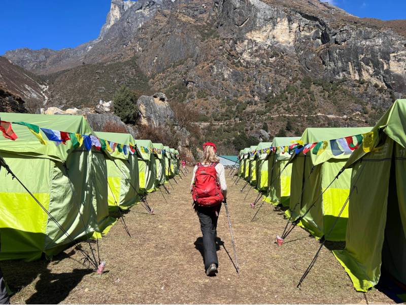 Comfortable campsites in the Everest region | Sue Badyari