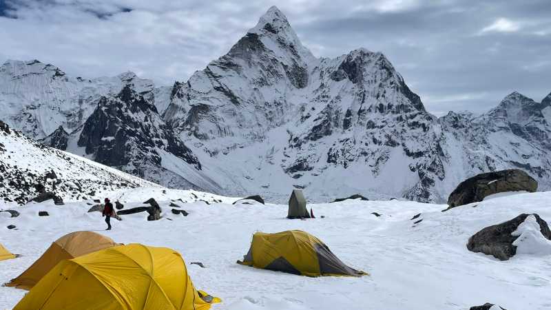 A night at Kongma La camp breaks up the pass crossing | Brad Atwal