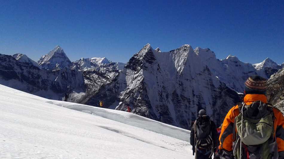 Climbers descending from Island Peak | Bir Singh Gurung