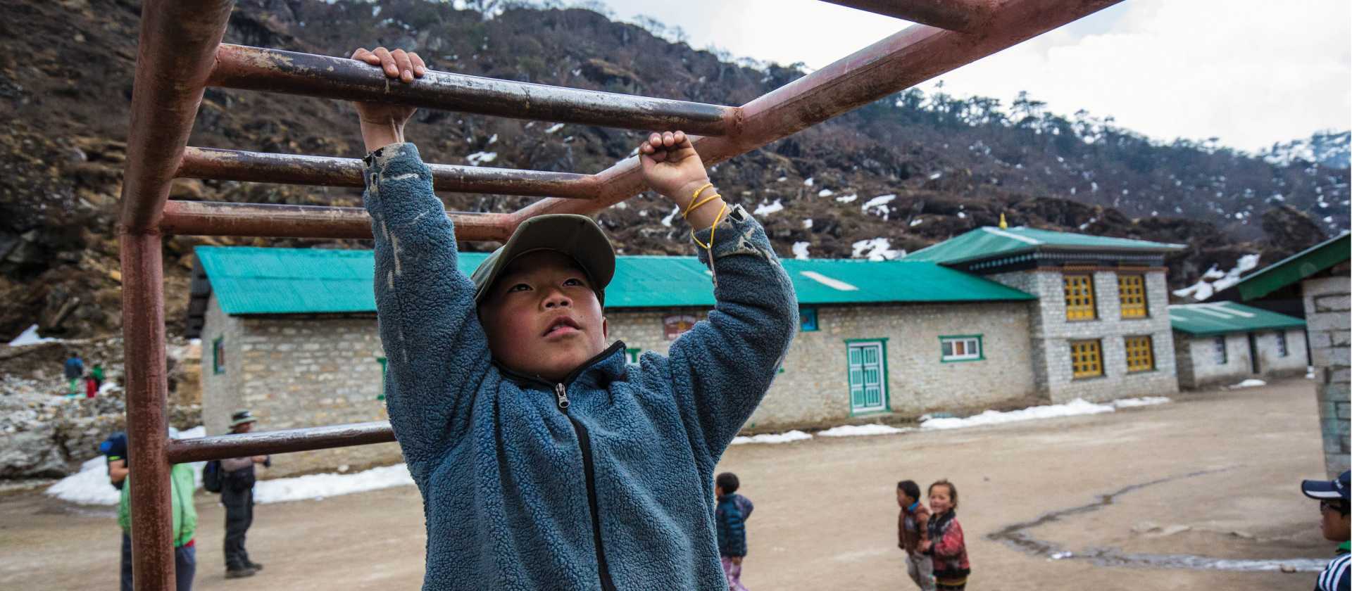 Local child shows off his skills on the monkey bars | Mark Tipple