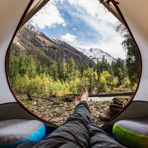 Enjoying the view after a day on the trail in western Nepal