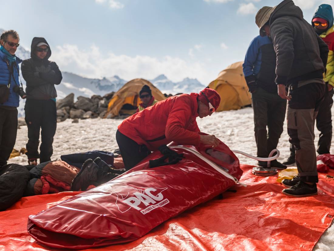 All high altitude treks carry a Portable Altitude Chamber |  <i>Lachlan Gardiner</i>