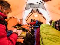 Inside the tent on an exploratory trek in Nepal |  Lachlan Gardiner