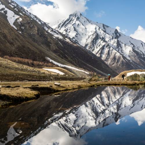 Stunning mountain reflections in western Nepal