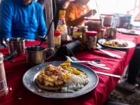 Enjoy three fresh meals a day, prepared by our cooks, when on trek |  <i>Lachlan Gardiner</i>