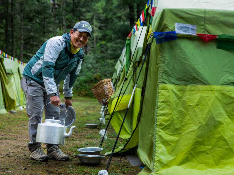 Morning washing water served at our Eco-Comfort Camps | Lachlan Gardiner